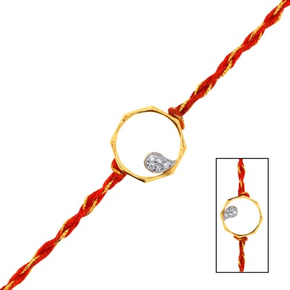 Senco Gold Symphony of Togetherness Diamond Rakhi (0.7 gram / 0.05 Ct / GH-VS-SI / 18K Yellow Gold)