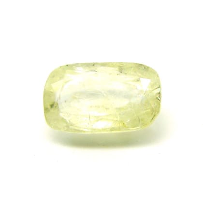 3.4Ct Natural Light Yellow Sapphire Cushion Faceted Gemstone