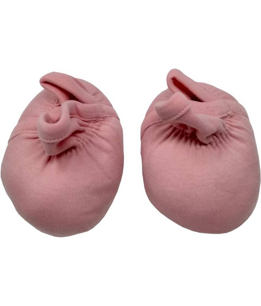 KaKaboos Pink Color Baby Booties for Kids(0-6 Month)