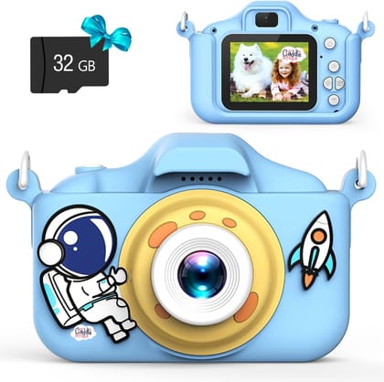 CADDLE & TOES Kids Camera for Girls, 1080P HD 2.0 Inch Screen with 32GB SD Card, Birthday Christmas Kids Toys Gifts (Blue) CADDLE & TOES Kids Camera for Girls, 1080P HD 2.0 Inch Screen with 32GB SD Card, Birthday Christmas Kids Toys Gifts (Blue) - Blue /