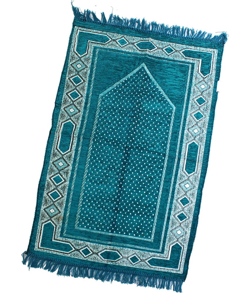 ADIRNY Blue Single Cotton Prayer Mat ( 110 X 70 cm )