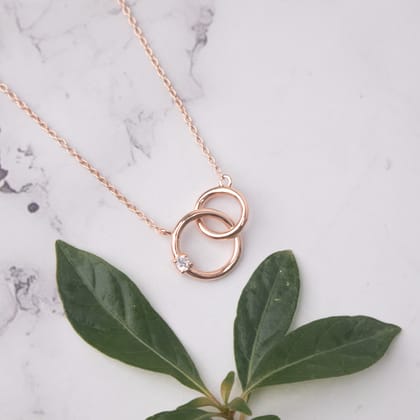 Forever Together Double Ring Sterling Silver Necklace