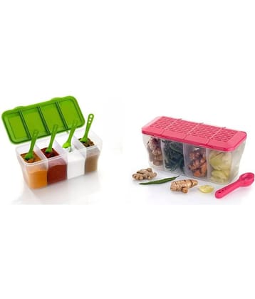 Analog Kitchenware Dal/Masala/Vegetable Plastic Multicolor Pickle Container ( Set of 2 )