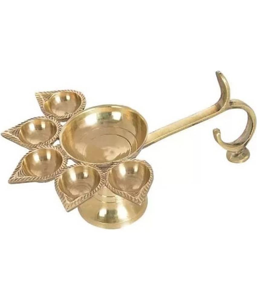 Spherulemuster - Brass Panchmukhi Deepak ( Pack of 1 )