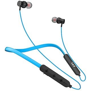 AXL NB06 Bluetooth 5.0 in Ear Wireless Headphones with 12 Hours Playback IPX4 Splash Resistant Magnetic Earbuds Bass Boost Drivers HD Stereo Sound and Ergonomic Light Weight Design (Blue).