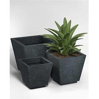 De Gardenia Pots and PlantersSize of GK 12 14 16 InchPack of 3 Pots for Plants Highly Durable Polymers Lightweight Indoor Outdoor Plant Pots (121416 Set of 3 Grey)