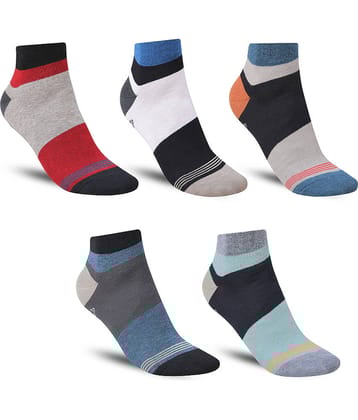 Dollar - Cotton Men's Striped Multicolor Ankle Length Socks ( Pack of 5 )
