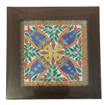 Handcrafted Madhvani Painting Coasters - Elegant Natural Design for Home & Entertaining Handcrafted Madhvani Painting Coasters - Elegant Natural Design for Home & Entertaining