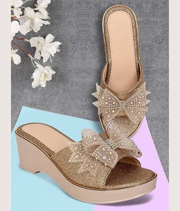 Cozy Wear Gold Women's Sandal Heels