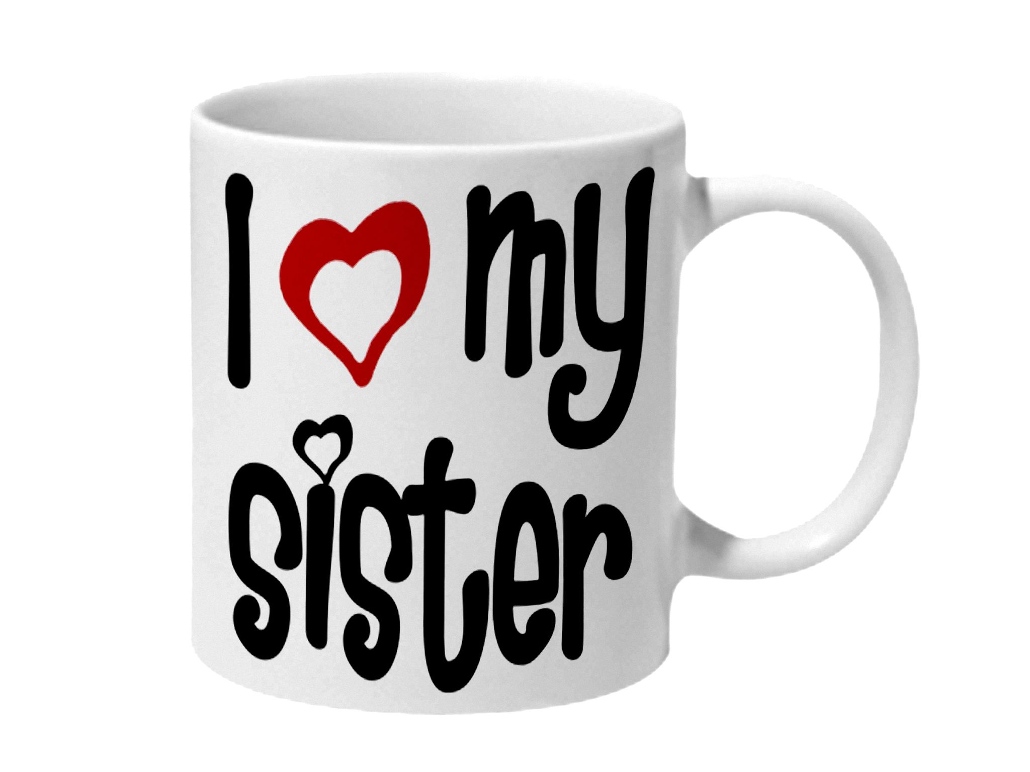 Multicolor I Love My Sister Ceramic Mug