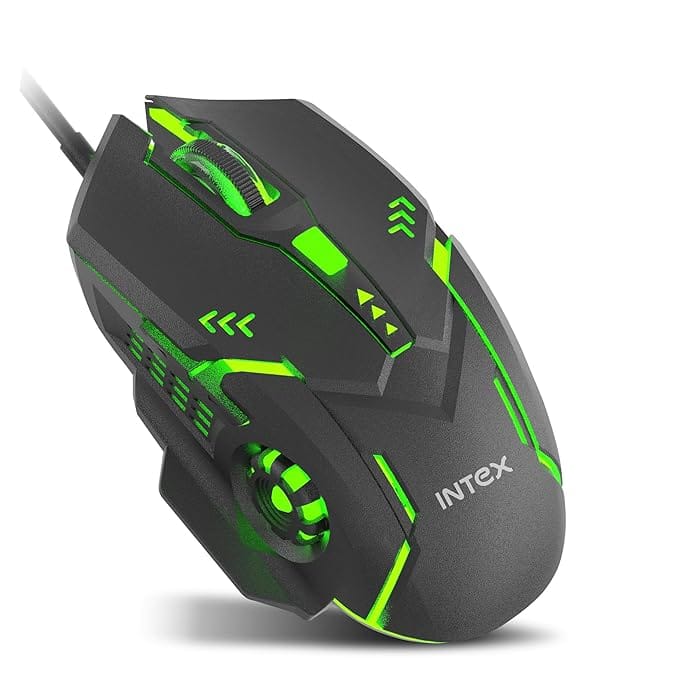 Intex Nova Gaming Wired Mouse | 4 DPI Shift with Max 3200 DPI | RGB Light | 1 Million Button & Smooth Scrolling | 1.4m Plug & Play Cable | Ergonomic Mouse for Win/iOS/Android (Black)
