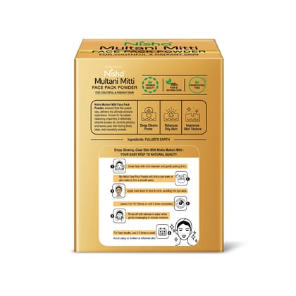 Nisha Multani Mitti for Face 100g, Face Pack Powder, Fuller’s Earth Powder, Natural Oil Control, Acne & Tan Removal