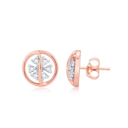 Senco Gold Hidden Pride Diamond Studs (1.7 gram / 0.11 Ct / HI-SI / 18K Rose Gold)
