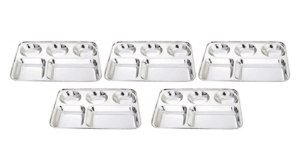 Wektu BHOJAN THAL/PLATE 5 PCS WITH HEAVY MIRROR POLISH Dinner Plate