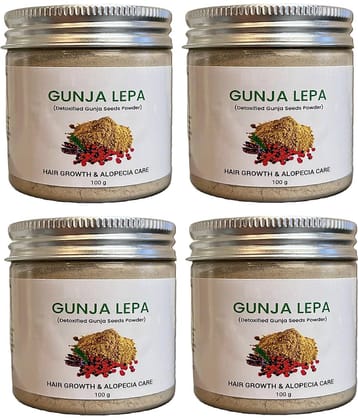 pink square Hair Growth Powder Gunja Lepa Powder 100 gm Pack of 4