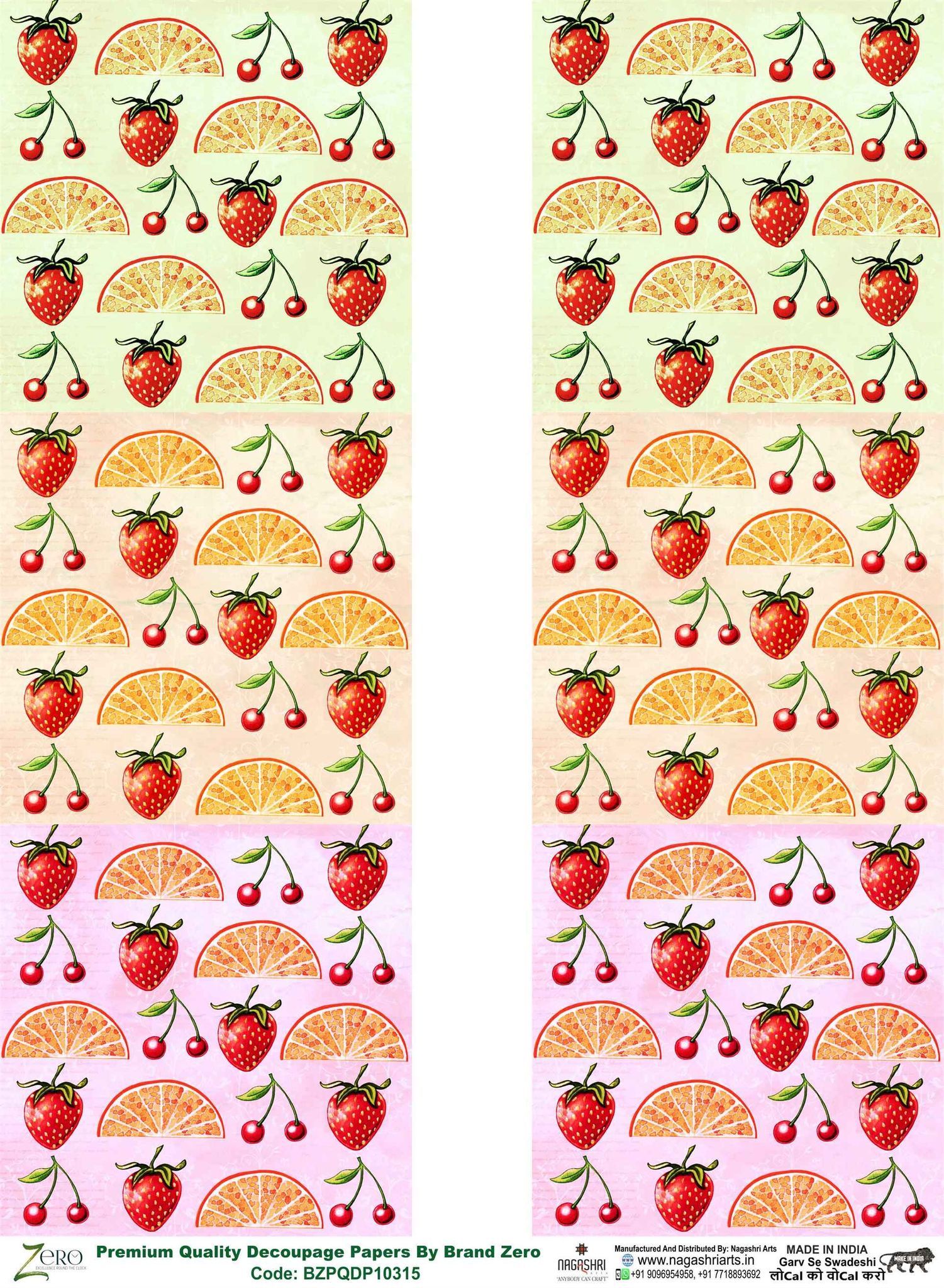 Brand Zero Premium Quality Decoupage Paper Pack of Two - Design Code: BZPQDP10315