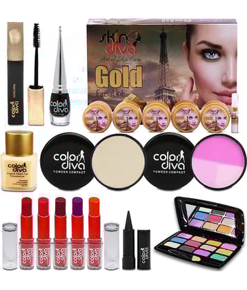 Color Diva Triple Action Facial Kit With Beauty Special Combo Makeup Set of 13 Makeup Kit 300