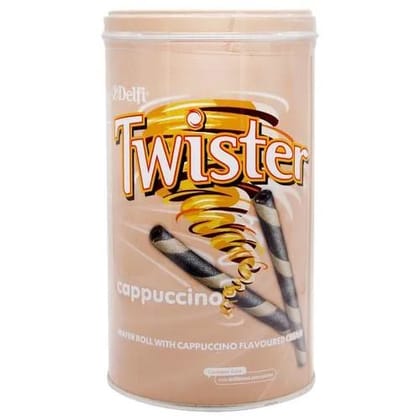 Delfi Twister Flavoured Cream Wafer Roll - Cappuccino, 320 gm