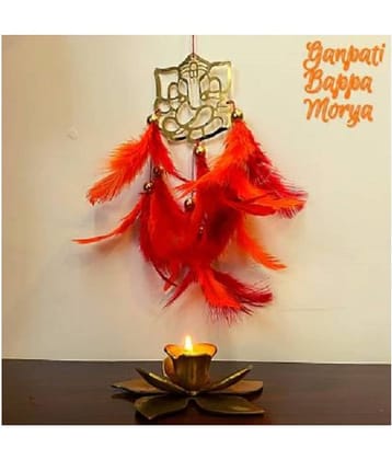 Lucky Traders Feather Red Dream Catcher - Pack of 1 ( X cms )