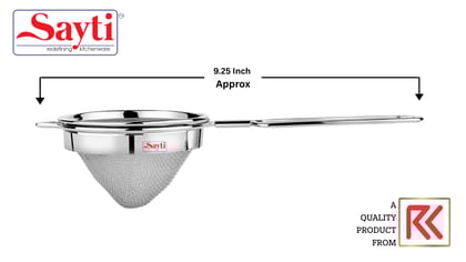 RK Sayti Stainless Steel Conical Strainer Set, 304 Grade, Double Mesh, Pack of 2, Premium Polish, XL