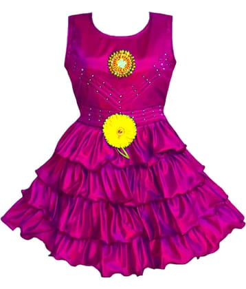 Mullick the designer Silk Frock For Girls ( Pack of 1 , Pink )