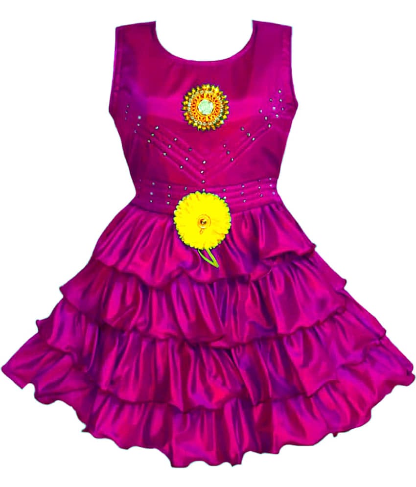Mullick the designer Silk Frock For Girls ( Pack of 1 , Pink )
