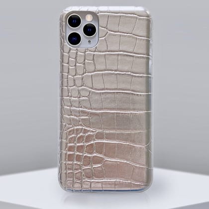 Silver Croco Leather Luxury Case-iPhone 12 Mini