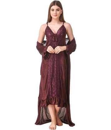 Reposey Satin Nighty & Night Gowns - Brown