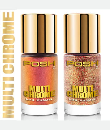Posh Nail Polish Multi Metallic Pack of 2 18 mL