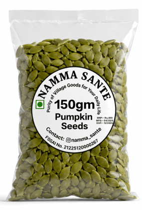 Pumpkin Seeds, Kaddu Beej, Pepita Seeds, Green Pumpkin Kernels, Cucurbita Seeds 150gm