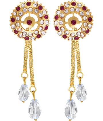 Vighnaharta Golden Drop Earrings ( Pack of 1 )