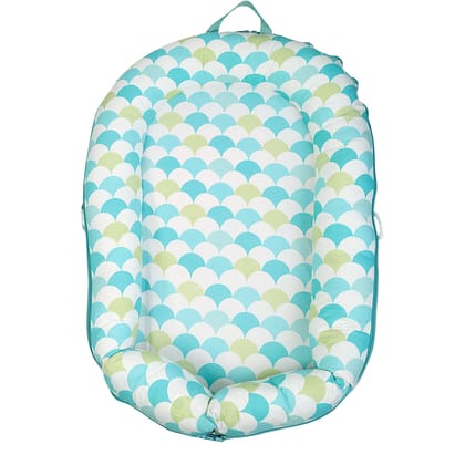 MELLOW GREEN SCALLOP NESTO PAD-MINI (AGE - 0-8 MONTHS SIZE - 77cm X 55cm X 15cm)
