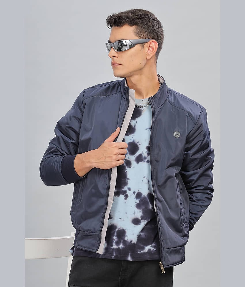 Dollar Polyester Men's Quilted & Bomber Jacket - Navy Blue ( Pack of 1 )