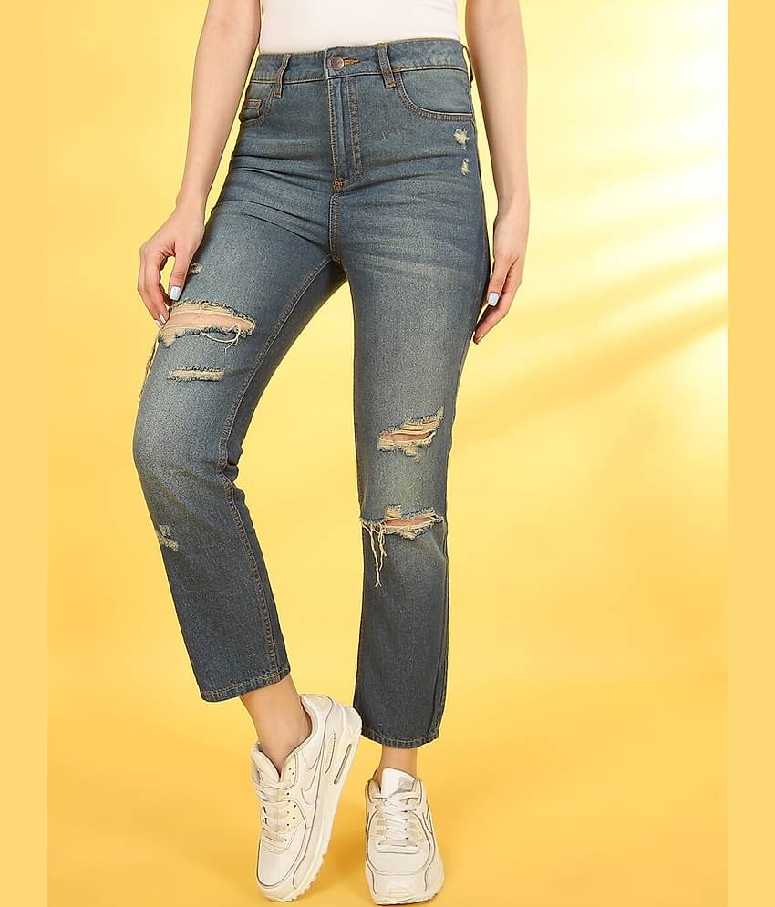 Freehand - Blue Cotton Straight Fit Women's Jeans ( Pack of 1 )