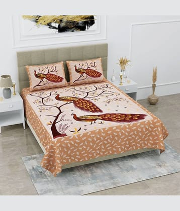 Uniqchoice Cotton Double Bedsheet ( Yellow )