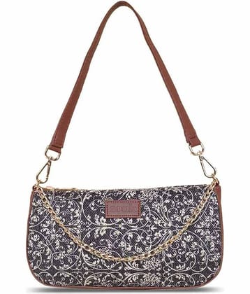 Zouk Shoulder Bag Jute Set of 1 ( Black )