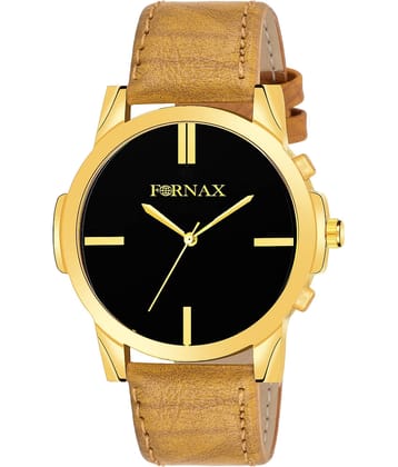 FORNAX - Brown Leather Analog Men's Watch
