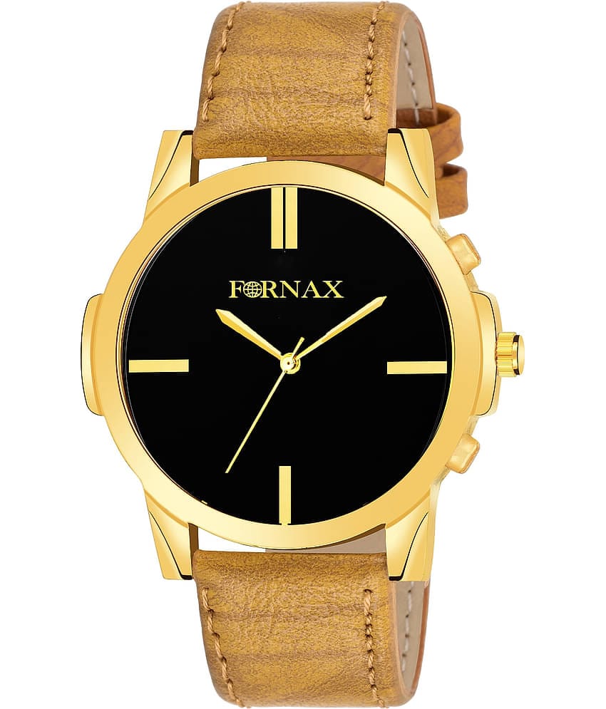 FORNAX - Brown Leather Analog Men's Watch