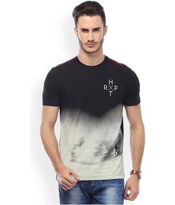 Huetrap Pack of 1 Cotton Regular Fit Men's T-Shirt ( Black )
