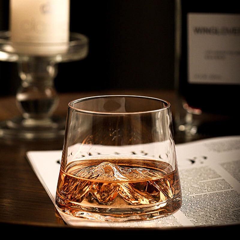 Mount Everest 3D Whiskey Glass | 230 ML | Unique Crystal Bourbon Glass for Whiskey Lovers | Perfect for Whisky, Juice, Water, Liquor, Scotch, Cocktail Mug