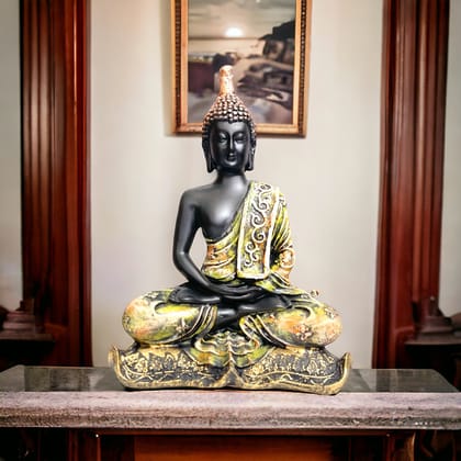 Meditating Buddha Idol Resin Statue The Best Gift for Friends H – 23 cm-Poly Resin