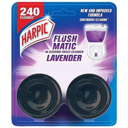 Harpic Flushmatic In-Cistern Toilet Cleaner Block - Lavender, 100 g