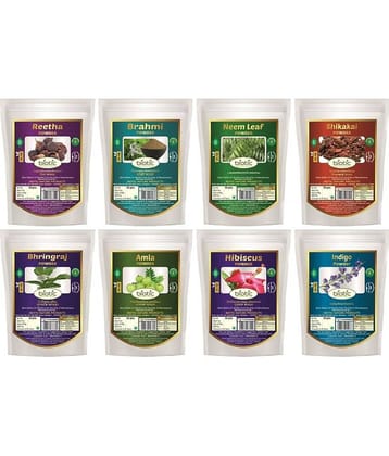 Biotic Reetha,Brahmi,Neem,Shikakai, Bhringraj,Amla,Hibiscus,Indigo Hair Mask 400 g Pack of 8