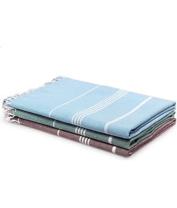 Klotthe Cotton Striped Below 300 -GSM Bath Towel ( Pack of 3 ) - Multicolor