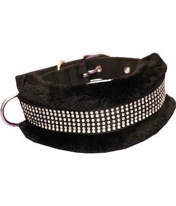 Petshop7 High Quality & Stylish Nylon Fur Dog Collar -1.25 Inch -Large Size. Neck Size ( 18-22 inch)Red