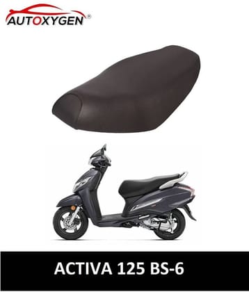 Autoxygen Scooter/Scooty Removable & Washable PU Leather Waterproof Seat Cover Accessories For Honda Activa 125 BS-6 (Black)