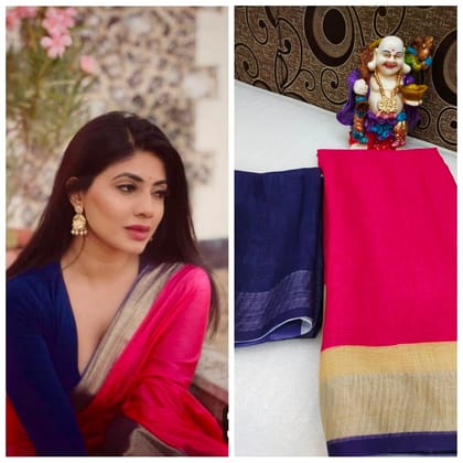 AWESOME LINEN COTTON PRINTED SAREE - ms1656