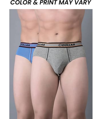 Dollar Bigboss Men's Pack of 2 Combed Cotton Solid Brief With Anti-Microbial Odour Control (Colour May Vary)