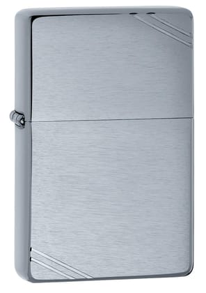 Zippo Brushed Chrome Vintage with Slashes Windproof Pocket Lighter