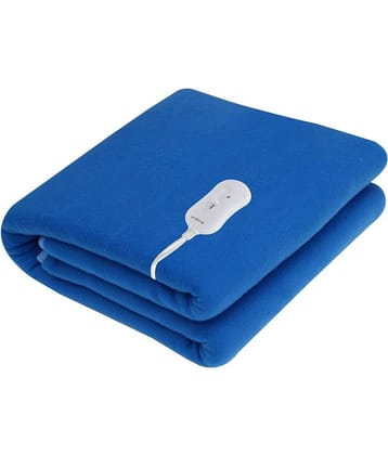 Pindia Single Bed Heating Electric Blanket Polar Fleece - 150 X 80 Cm Blue